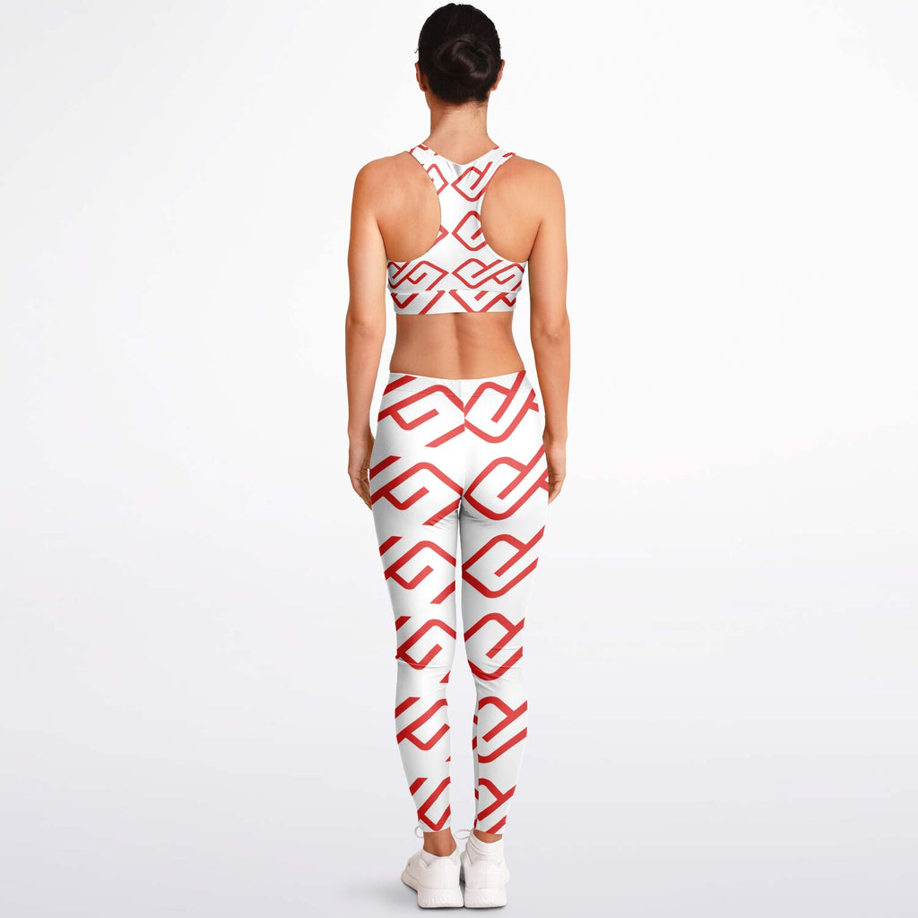 GYMPOLO Padded Sports Bra & Leggings RED