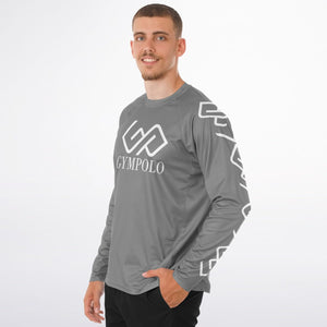 GYMPOLO Men's Long Sleeve Performance Shirt - Gray