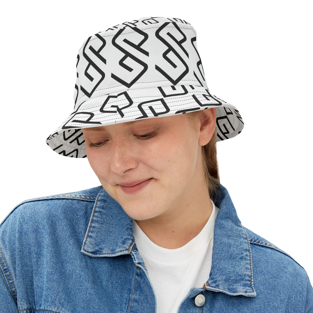 GYMPOLO Unisex Bucket Hat- White