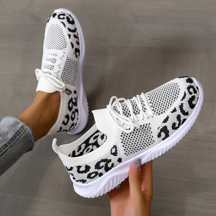 Leopard Lace Up Sneakers