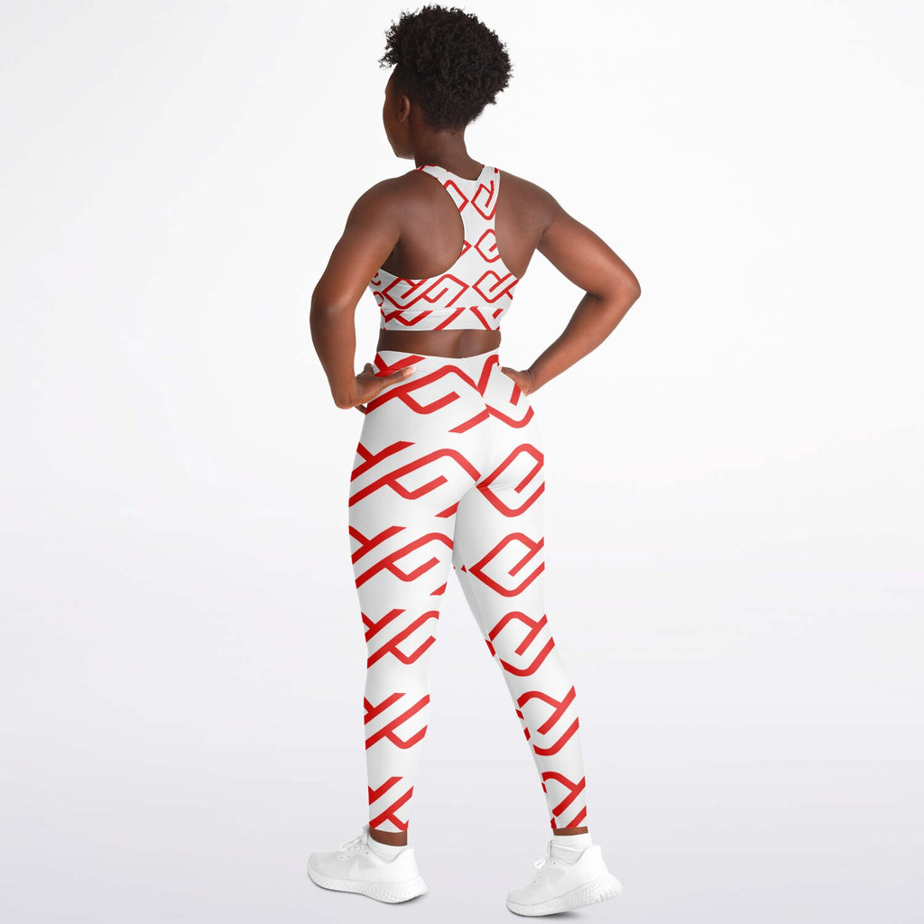 GYMPOLO Padded Sports Bra & Leggings RED