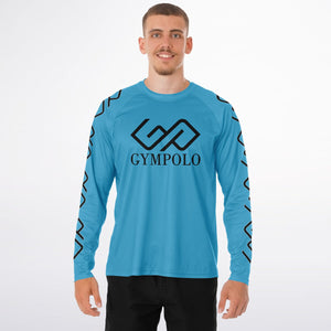 GYMPOLO Men's Long Sleeve Performance Shirt - Sky Blue