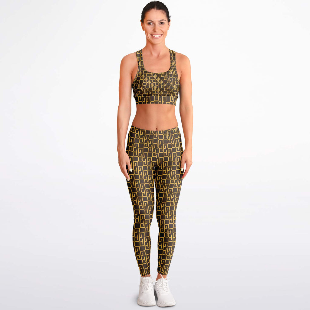 GYMPOLO Padded Sports Bra & Leggings Brown