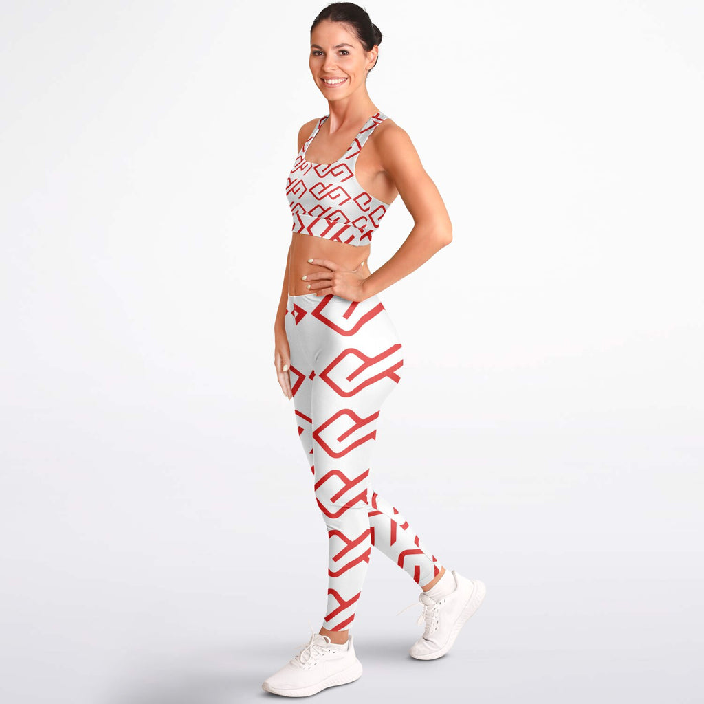 GYMPOLO Padded Sports Bra & Leggings RED