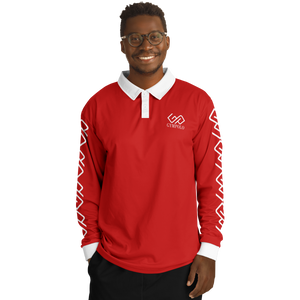 GYMPOLO Men’s Long Sleeve Polo Shirt - Red