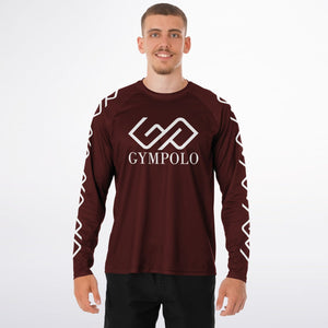 GYMPOLO Men's Long Sleeve Performance Shirt - Brown