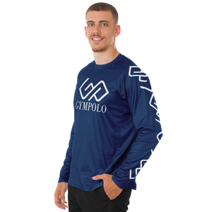 GYMPOLO Men's Long Sleeve Performance Shirt - Blue