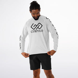 GYMPOLO Men's Long Sleeve Performance Shirt - White