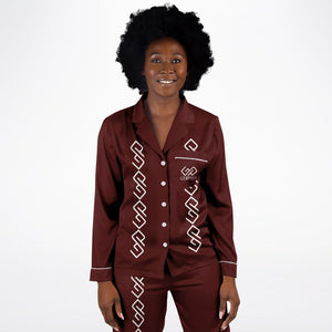 GYMPOLO Women's Satin Pajamas - Brown