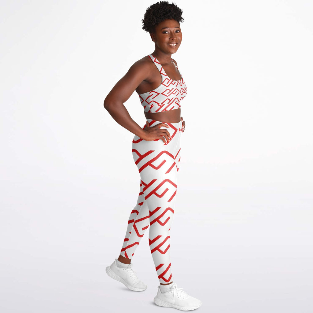 GYMPOLO Padded Sports Bra & Leggings RED