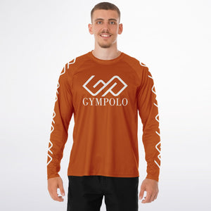 GYMPOLO Men's Long Sleeve Performance Shirt - Burnt Orange