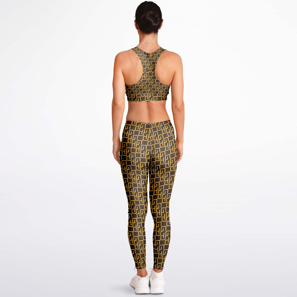 GYMPOLO Padded Sports Bra & Leggings Brown