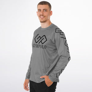 GYMPOLO Men's Long Sleeve Performance Shirt - Gray