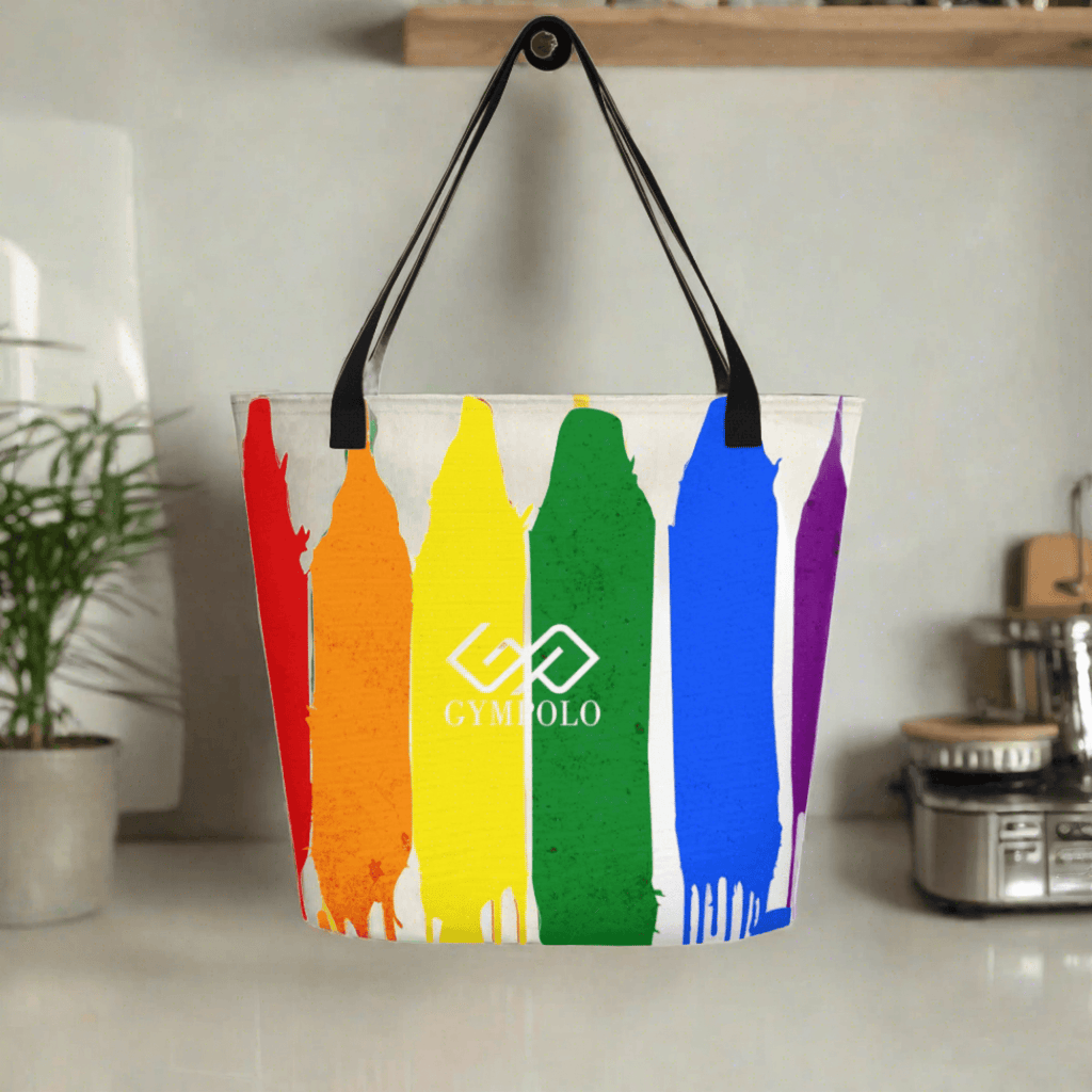 GYMPOLO RAINBOW Large Tote Bag-GYMPOLO.COM