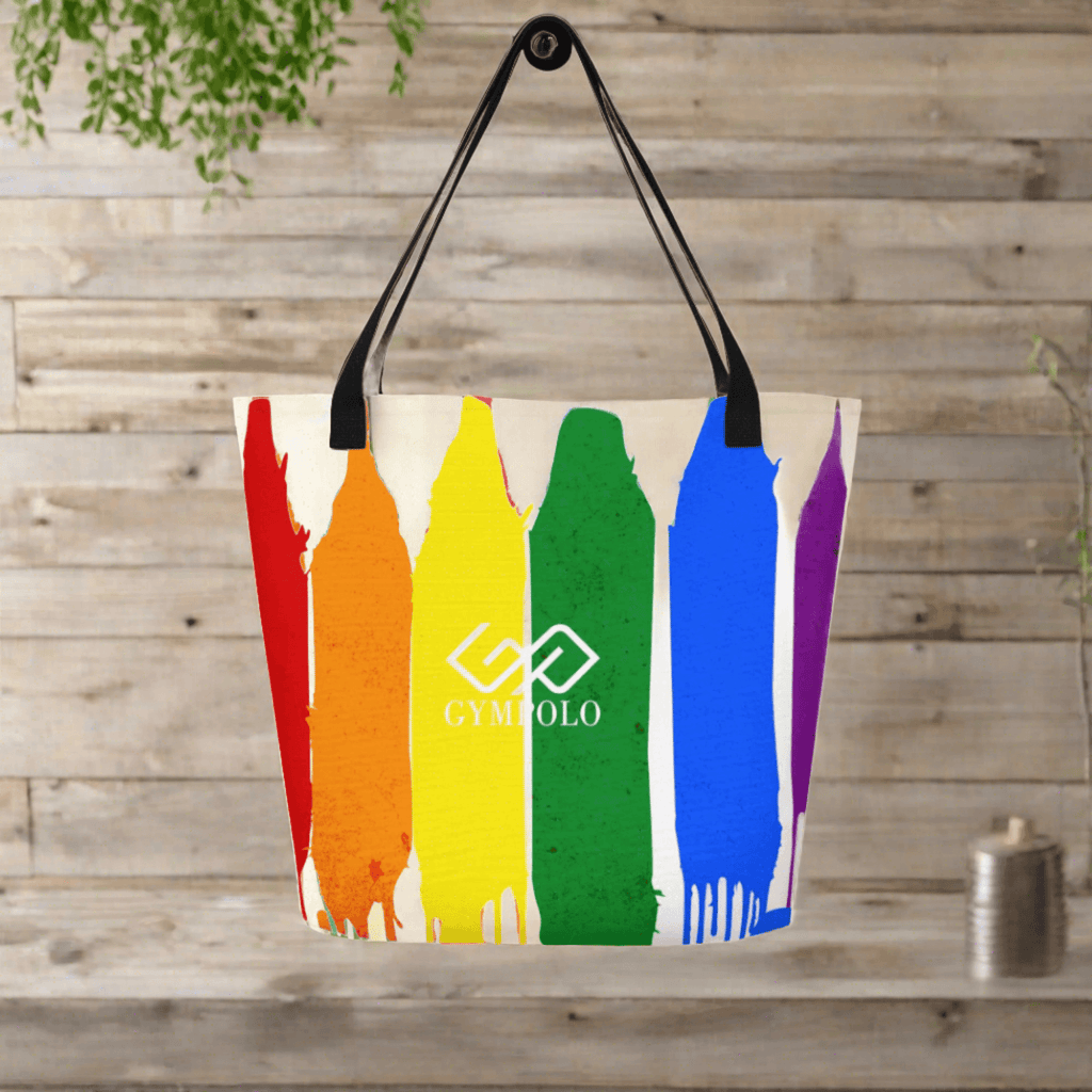 GYMPOLO RAINBOW Large Tote Bag-GYMPOLO.COM