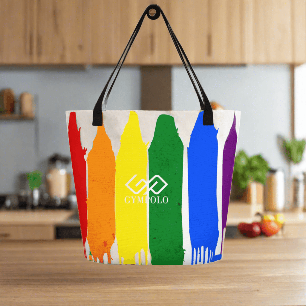 GYMPOLO RAINBOW Large Tote Bag-GYMPOLO.COM