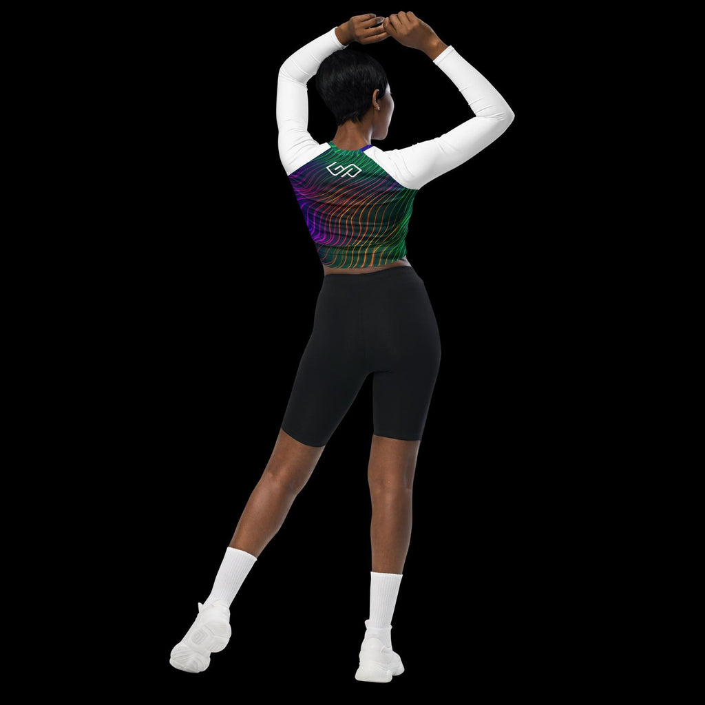 GYMPOLO Recycled long-sleeve crop top-GYMPOLO.COM